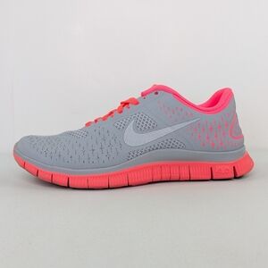 Nike Free 4.0 V2 Running Shoes Womens Size 8.5 Sneakers Gray Hot Pink 511527-600